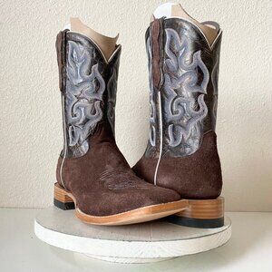 NEW Capitan Mens Cowboy Boots CISCO Size 11D Brown Rough Out Western Square Toe